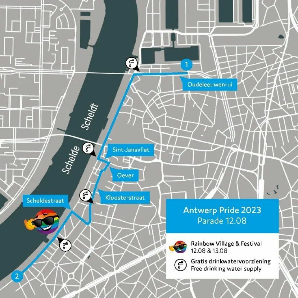 Route Antwerp Pride 2023