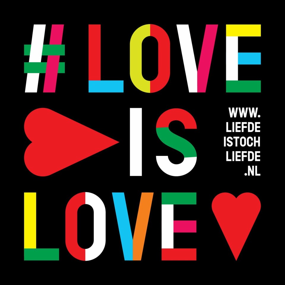 Zo zien de stickers eruit. Liefde is liefde