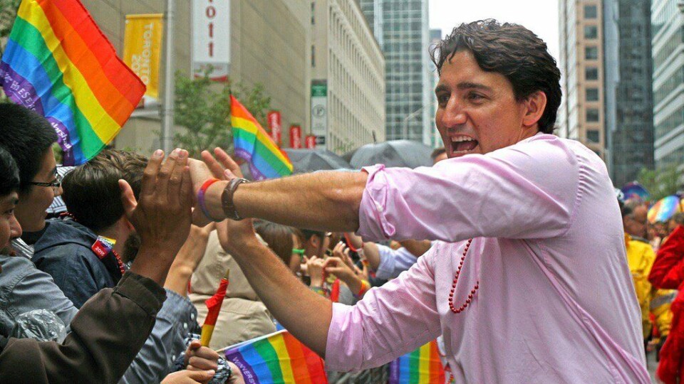 De Canadese premier Justin Trudeau vierde ook Pride. De Canadese premier Justin Trudeau bij Pride