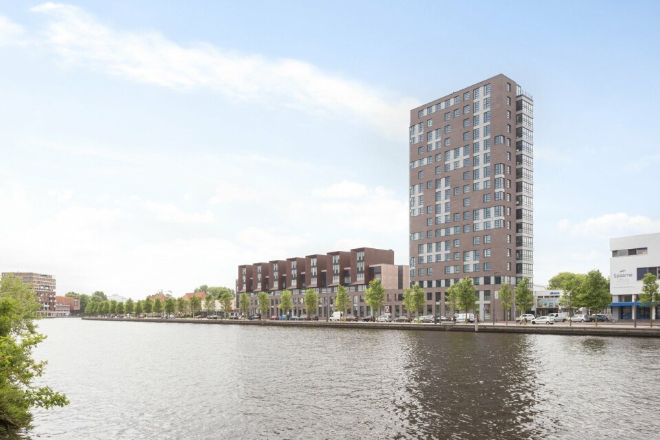 Het penthouse bevindt zich op de 15e en 16e verdieping van appartementengebouw ‘de Pionier’. Penthouse Spaarne