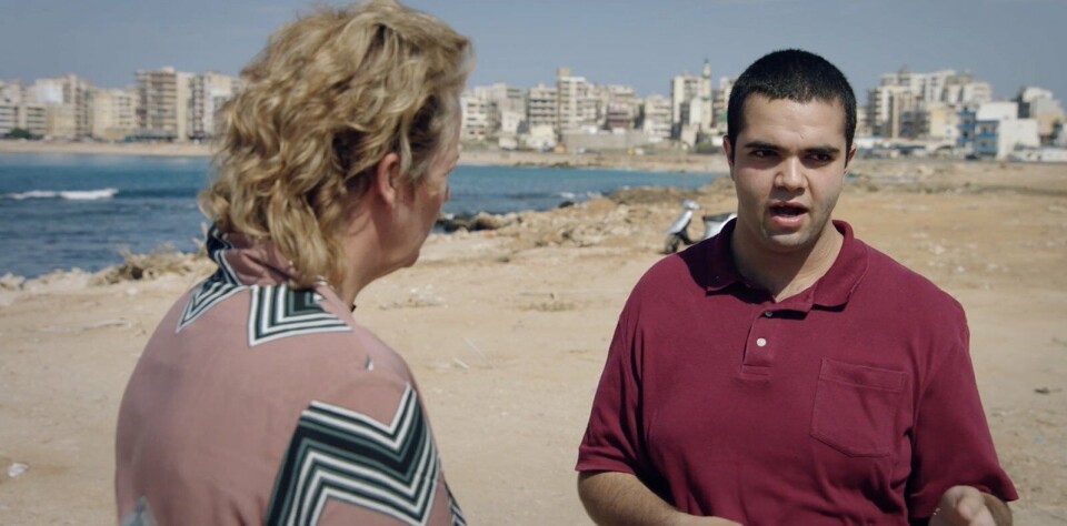Margriet op het strand in Libanon