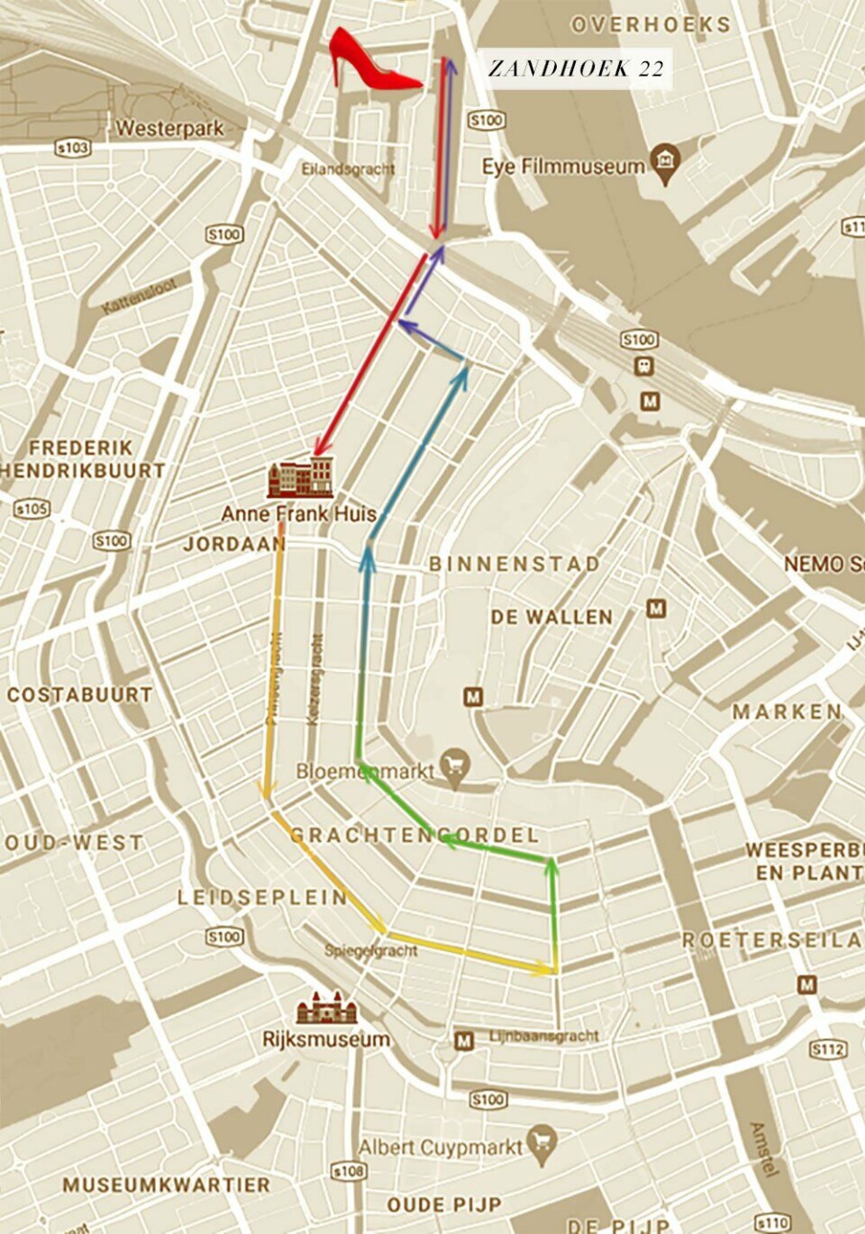 De route die NielsinHeels aflegt Suppen op hakken