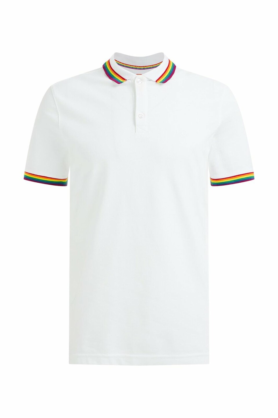 Polo met regenboogboorden, 23 euro WE Fashion Pride polo