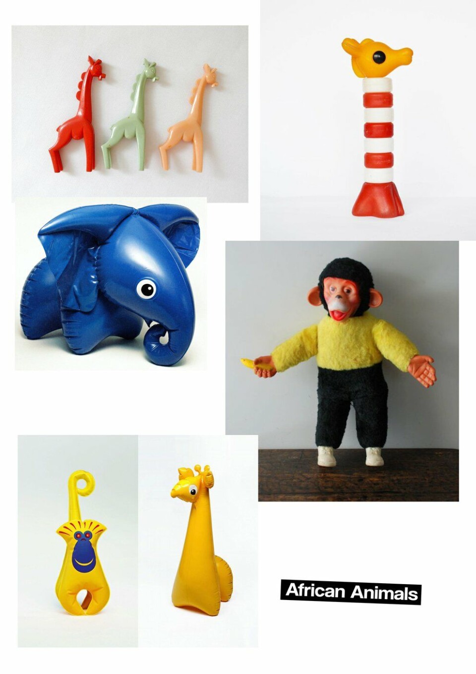 Collage 'Afrikaanse dieren' die ter inspiratie diende. Bas Kosters Aidsfonds