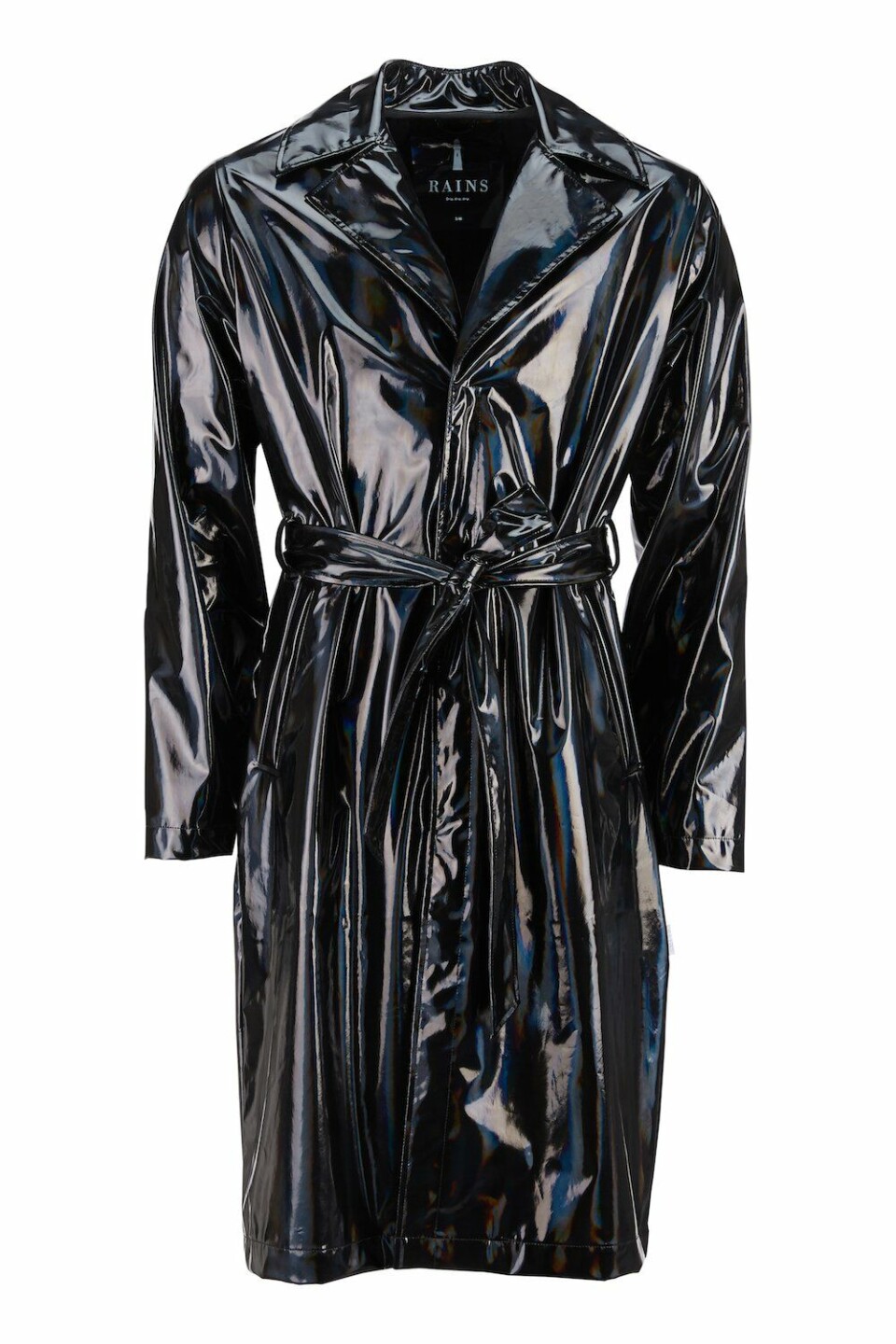 Holographic Overcoat €155,00 Rains zwarte regenjas
