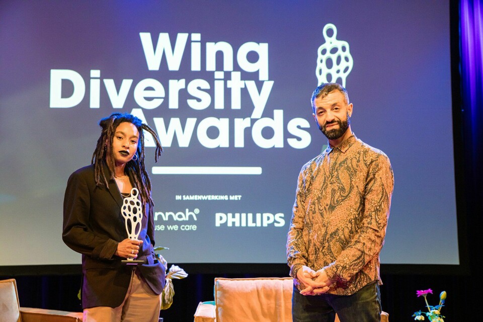 Naomie Pieter en Tofik Dibi bij de Winq Diversity Awards 2021