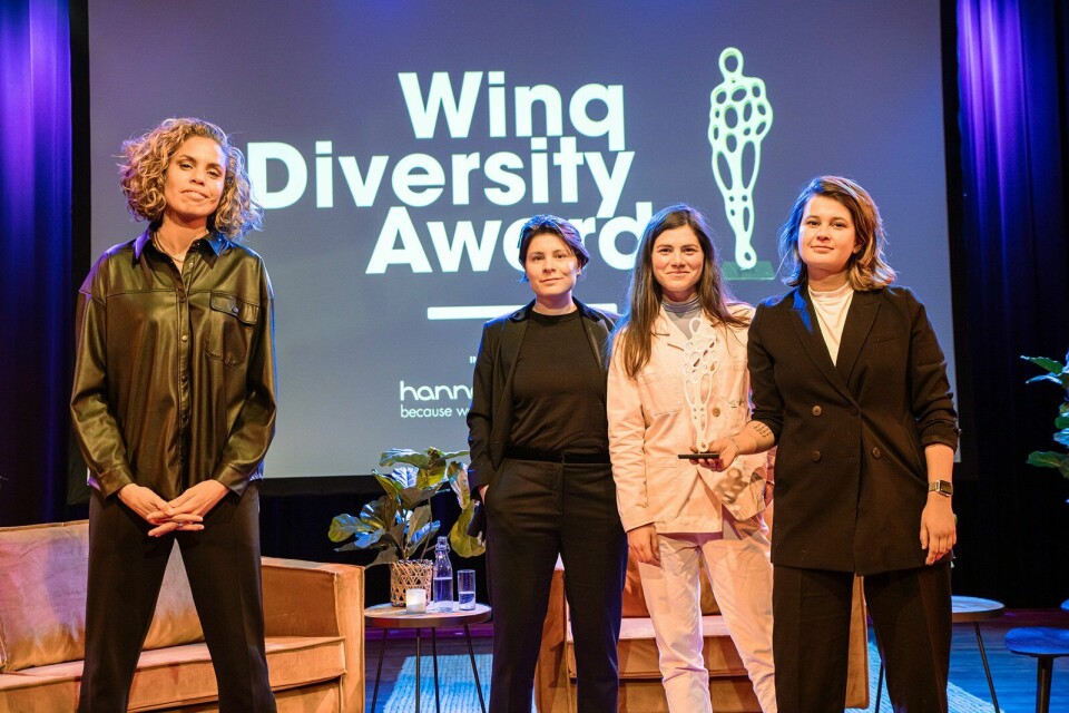 Rocky Hehakaija en de makers van ANNE+ bij de Winq Diversity Awards 2021