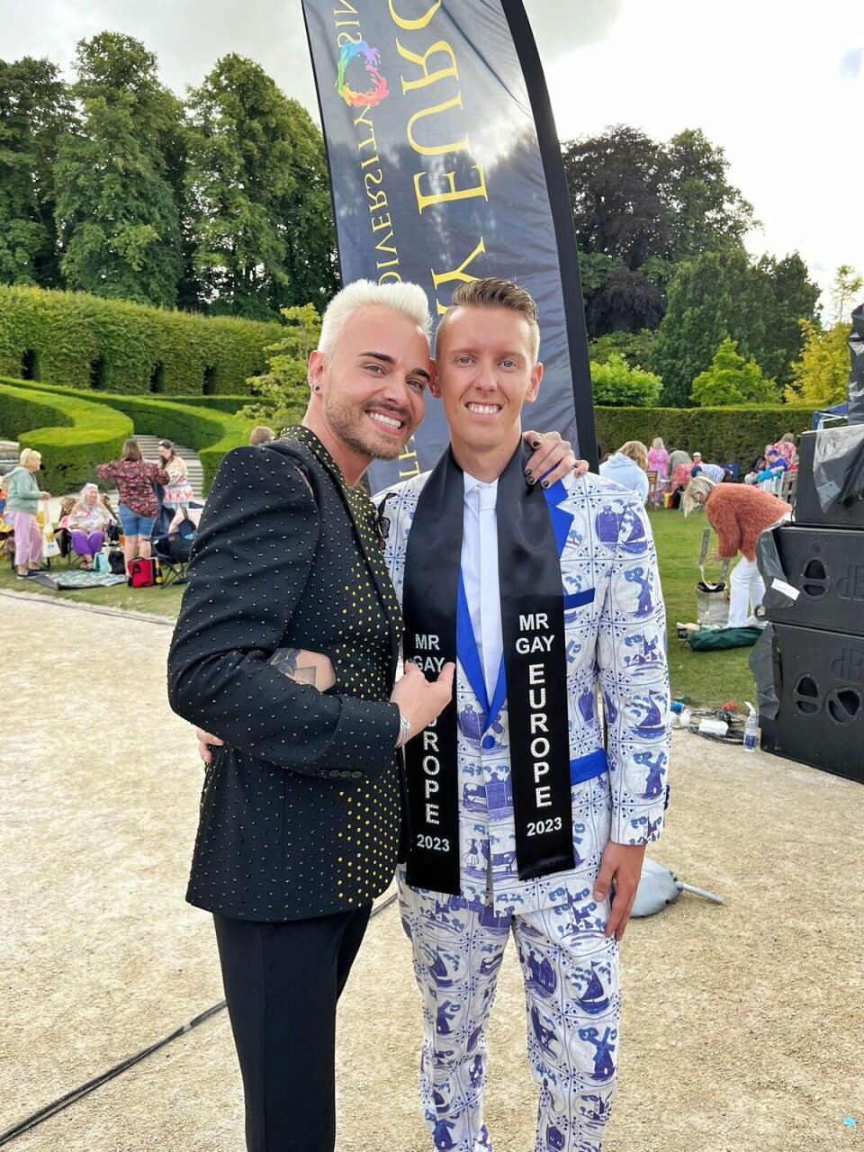 Tim Küsters met Mr Gay Belgium Maarten Truijen. Tim Küsters met Mr Gay Belgium Maarten Truijen