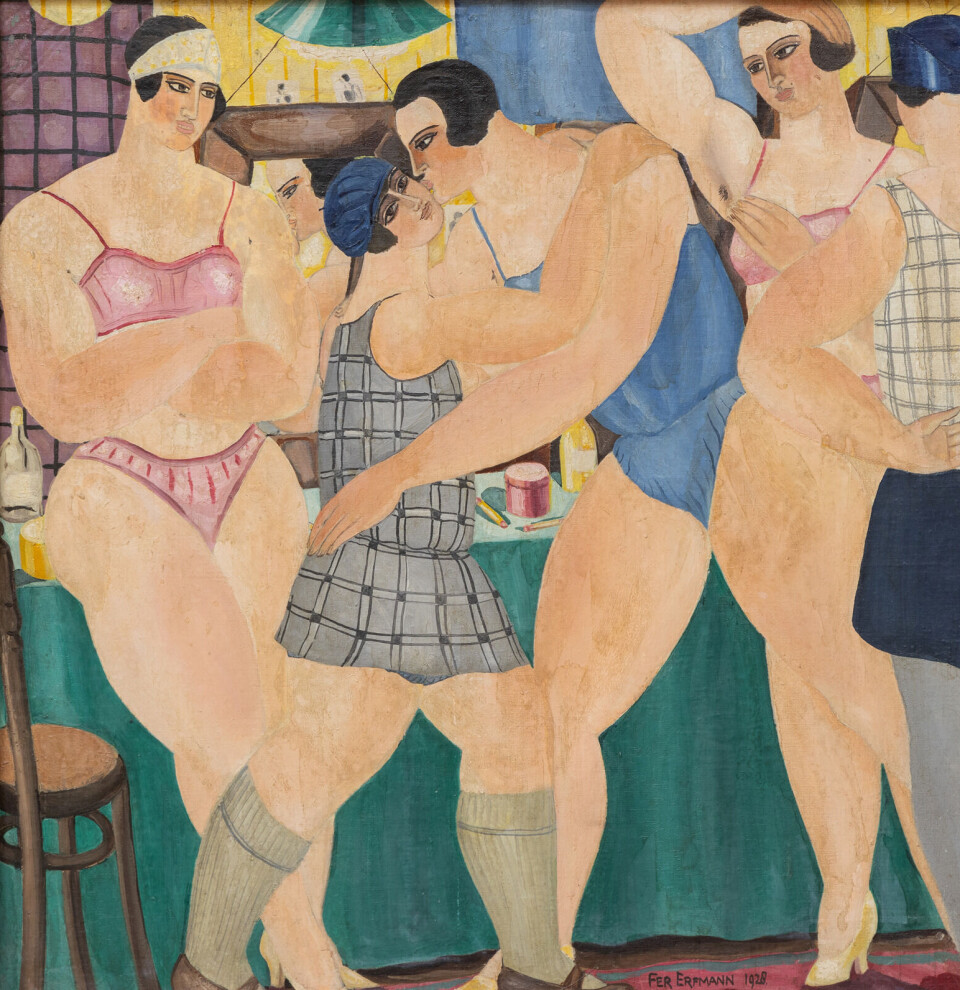 Ga naar The Art of Drag, binnenkort te zien in het Frans Hals Museum in Haarlem Ferdinand Erfmann, Kleedkamer, 1928, olieverf op doek, 51,2 x 56,7 cm, Frans Hals Museum, Haarlem