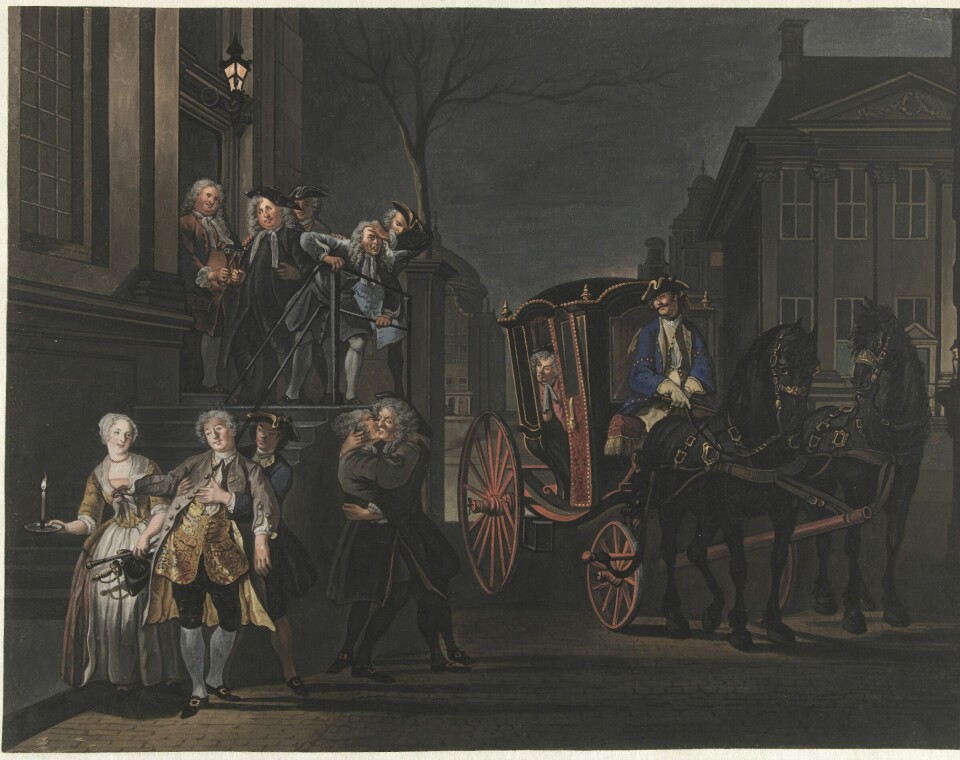 Nieuw in het Rijksmuseum: Point of View, een exposite over gender door de eeuwen heen Wie nog lopen kon ging; wie dat niet meer kon, viel om, Sara Troost, naar Cornelis Troost, 1768