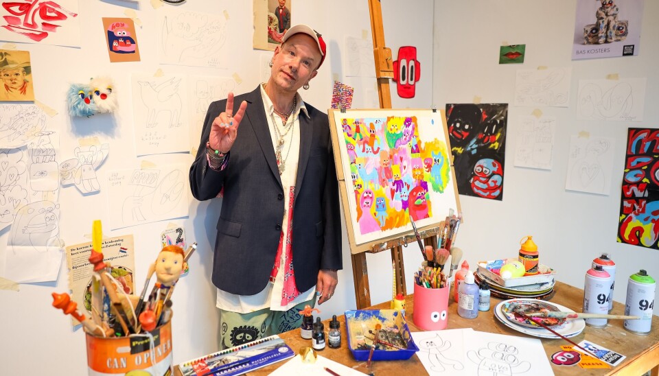 Bas Kosters in zijn atelier. Bas Kosters in zijn atelier.