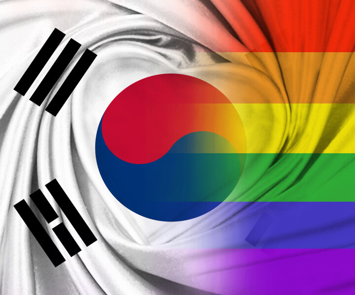 South Korean and Gay Pride flag