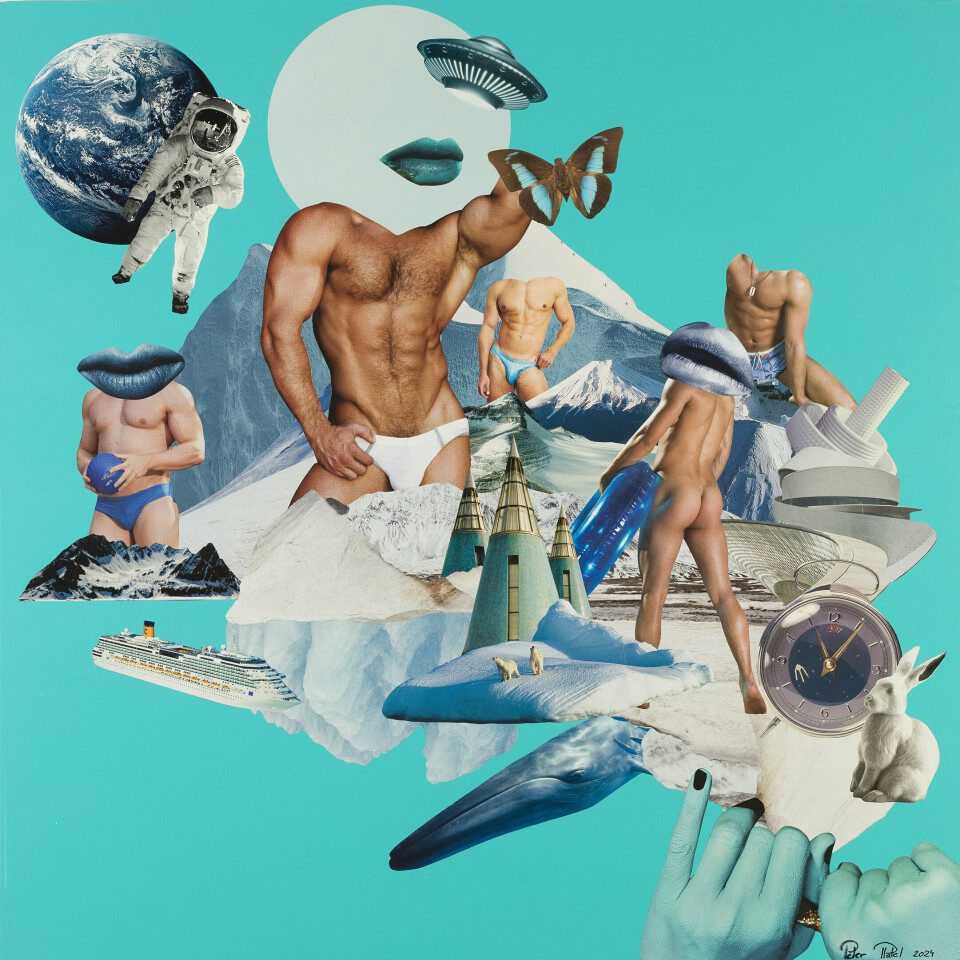 Kom naar de expositie ‘Queer Fantasies’ in Groningen, met werk van Alberto Escobar en Peter Platel Coverbeeld: Peter Platel, ‘Bluetopia’, 2024