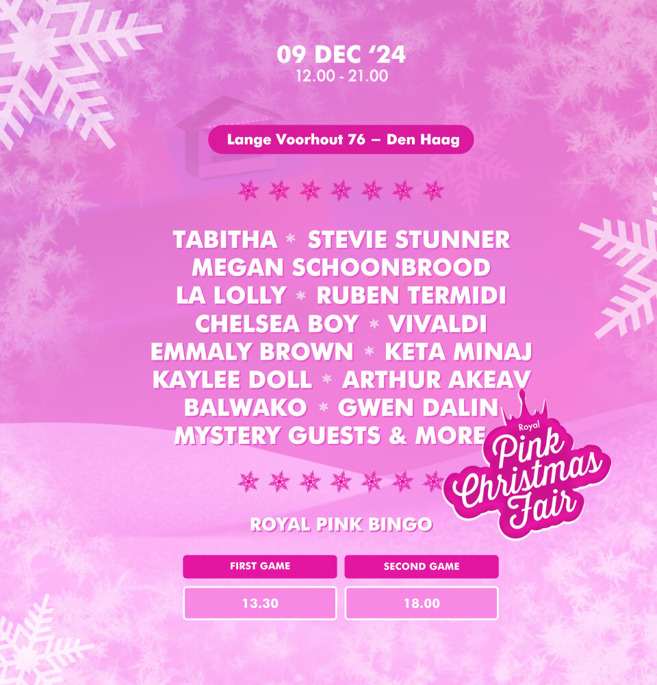 Kom naar de Royal Pink Christmas Fair in Den Haag Royal Pink Christmas Fair