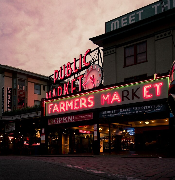 Downtown dakloos in Seattle Public Market Seattle