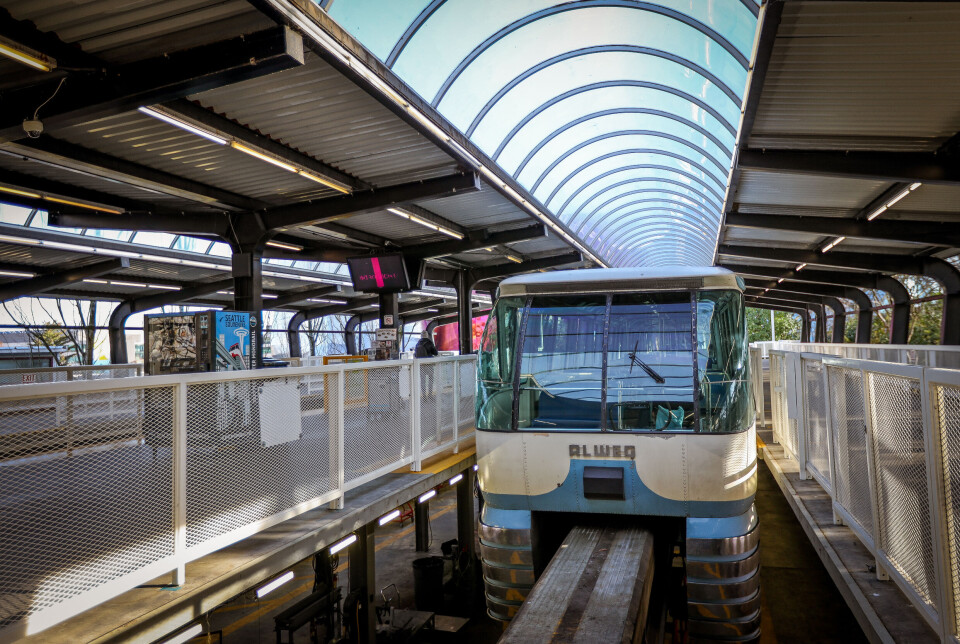 De Alweg Monorail brengt je
in nog geen twee minuten naar Seattle Center. Alweg Monorail Seattle