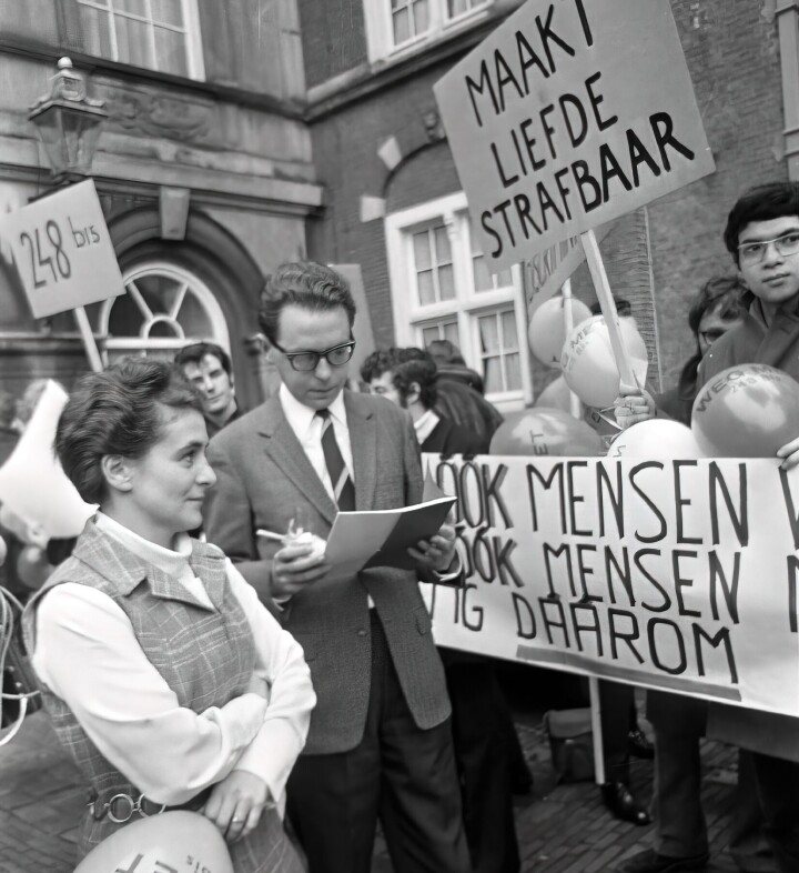 Demonstratie op het Binnenhof 1969.