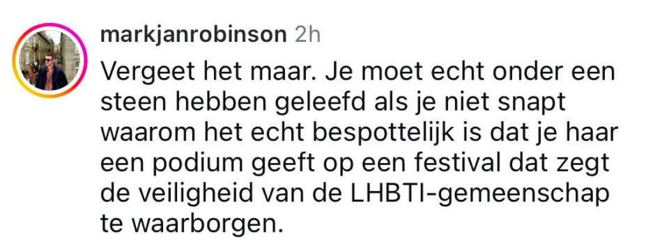 Screenshot reactie Milkshake