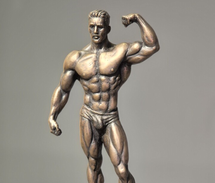 Standbeeld van pornoster Billy Herrington.