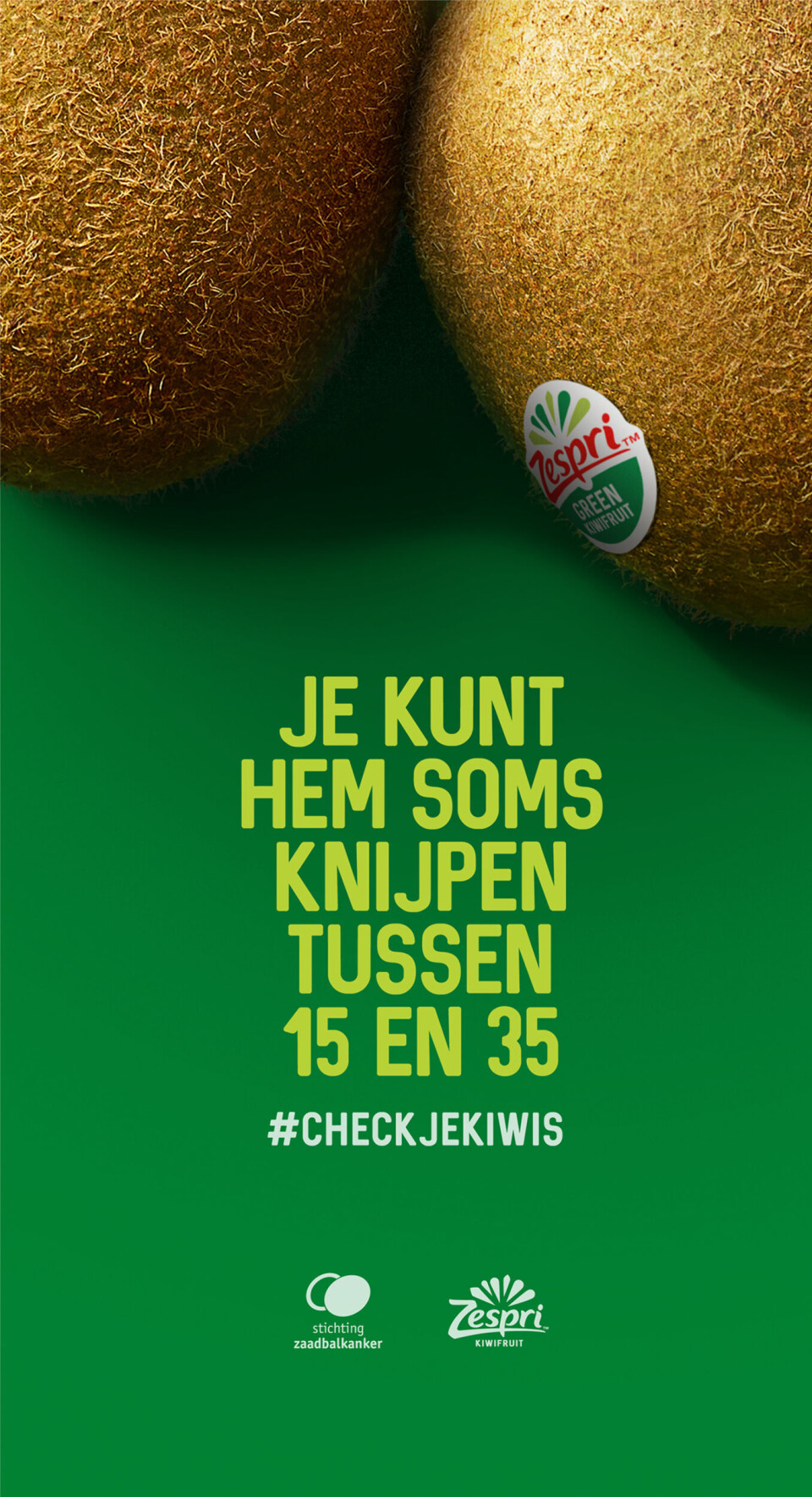 Check je kiwi’s: Zespri en Stichting Zaadbalkanker humoristische campagne