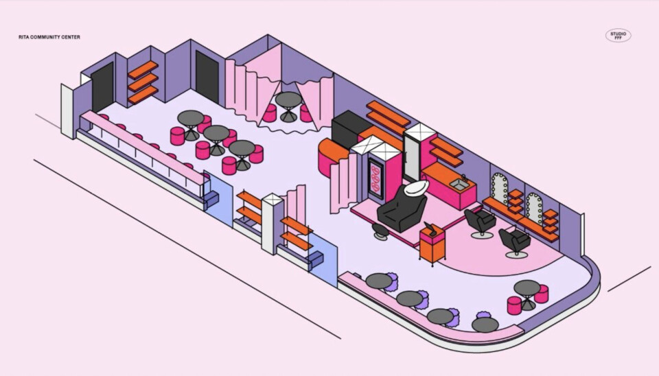 Ontwerp van het Rita Community Center. Ontwerp van het Rita Community Center.