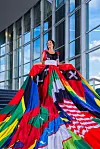 Femke Halsema in de Amsterdam Rainbow Dress